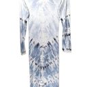 Young Fabulous and Broke  Tie Dye Long Sleeve Maxi Dress in White/Blue Photo 5