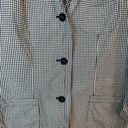 Talbots  Gingham Lightweight Cotton Blazer Black White Size 6 Photo 2