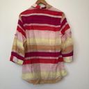 Coldwater Creek NEW NWT  Cotton Silk Stripe Shirt Pink 3/4 Sleeve Button Down MED Photo 6