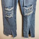 Dolls Kill Momokrom  Slashed Knee Split Hem Hi Rise Denim Jeans Distressed Us 6 Photo 2