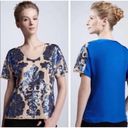 Tracy Reese  Neiman Marcus Sequin Top Short Sleeve Blue Nude Size Medium Photo 1