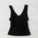 Zyia  Active Black Ribbed V Tank Criss Cross Crossover Open Back Small Photo 2