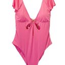 Trina Turk NWT  Monaco Solids Flutter One Piece Swimsuit Geranium Pink Size 6 NEW Photo 2