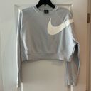 Light blue NIKE crop top hoodless sweatshirt Photo 0