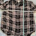 Style & Co  Boyfriend Black Gray Red Plaid Sparkle Plaid Button Down Shirt XL Photo 6