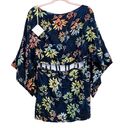 Indah NWT  Tropical Hawaiian Floral Cutout Mid Mini Dress Size XS Photo 0