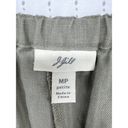 J.Jill  Womens Pants Sz M Petite Sage Green 100% Linen Ruffle Hem Cottage Cropped Photo 5