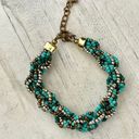 Twisted Blue silver Gold tone beaded  bracelet Photo 0