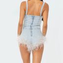 Edikted Fluffy Denim Romper Photo 1