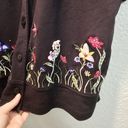 Bechamel Vintage Womens L Embroidered Short Sleeve Cardigan Top Spring Floral Black Size L Photo 3