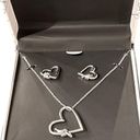 Alfani NEW  NECKLACE & EARRINGS Silver-Tone Knotted Heart Pendant Jewelry Boxed Photo 4