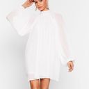 Nasty Gal White Pleated Chiffon Dress Photo 1