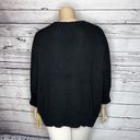 DKNY  Jeans NWT Size 14/16 Black Bead Embellished V-Neckline Pullover Sweater Top Photo 3