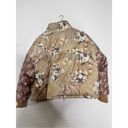 American Eagle  Reversible Floral Tan Sherpa Puffer Jacket sz XL Photo 5