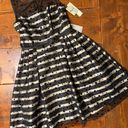 Eliza J NWT  black and silver Tulle Party Dress size 2 striped retro dance party Photo 1