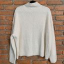 Loft  Women's Mock Turtleneck Cable‎ Knit Oversized Pullover Sweater Ivory Size M Photo 2