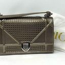 Christian Dior  Diorama Metallic Patent Silver Leather Medium Handbag Crossbody Photo 0