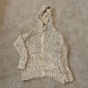 BCBGMAXAZRIA   Cream & Brown Knit Zip Up Hooded Sweater Photo 7