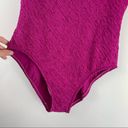 Vintage Y2K Magenta Textured Stretch One Piece Swimsuit Sz Large Pink Photo 6