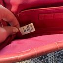 Banana Republic Coral Crocodile Embossed Leather Clutch Photo 7