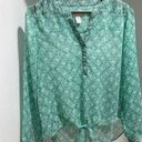 Chico's  Green bottom front tie blouse. 1 Photo 0