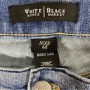 White House | Black Market  Noir Distressed Wash Denim Boot Cut Jeans Size 6 Photo 5