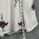 Free People  Oxford Floral Embroidered Mini Dress Long Sleeve Open Back Size S Photo 3