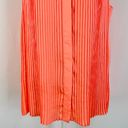 DKNY New  Pleated Front Satin Sleeveless Button Down Top Blouse Spark Size Medium Photo 8