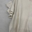 Madewell  Womens Ivory Flutter Sleeve Round Neck Pullover Sweater Boho Small 4-6 Photo 2