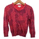 Fossil  Women Sweater Sz S Burnt Orange Floral Modern Cashmere Blend Ruffled Neck Photo 0