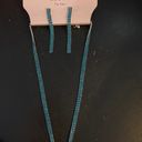 Blush New  turquoise, crystal double row necklace and earrings. Necklace is a V Photo 0