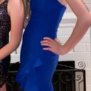 Macy's Royal Blue Bodycon strapless bandeau dress with flare!! Photo 4