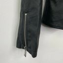 Elizabeth and James Textile  Black Faux Leather Jacket Women's Size Small S Photo 2