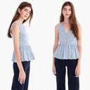 J.Crew  Poplin Cotton Peplum Striped Top Photo 1