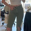 One Teaspoon Freebirds Olive Green Cropped ankle Jeans Photo 0