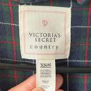 Victoria's Secret Vintage Y2K Victoria’s Secret Country Velvet Cotton Blue Green Red Plaid Robe Photo 9