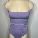 Naked Wardrobe  Women's XXS Got The Scoop Bodysuit Purple Thin Strap Thong NWT Photo 0