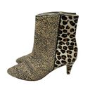 The Moon Matisse Walkin Boots Beige Cowhair Leopard Print Heeled Size 8 Photo 2