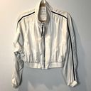 Love Tree  White Black Cropped Wind Breaker‎ Bomber Casual Zip Jacket Womens M Photo 0