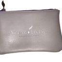 Young Living Zippered Pouch Gray Silver Purple Vegan Faux Leather Key Ring Photo 0