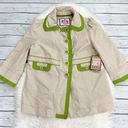 Juicy Couture  Tan Green Trench Coat Jacket Photo 0