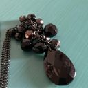 Onyx Women’s Black  and Gunmetal Colored Faceted Bead Centerpiece 32” Necklace Photo 5