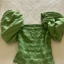 Revolve Green Puff Sleeve Top Photo 8