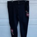 Celebrity Pink  Women’s Jeans Pants Black Embroidered Mid Rise Ankle Skinny 20 Photo 0