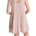 Trixxi  Junior's Boho Embroidered Illusion Mesh Flowy Dress, Blush Pink M Photo 3