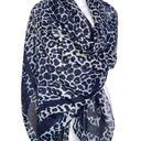 BP NWT  Nordstrom Large Animal Print Scarf Blue Brown Multi Lightweight Photo 1