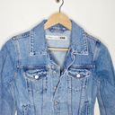 Lovers + Friends  Denim Brandon cropped raw edge hem denim jacket Imogene size XS Photo 3