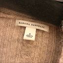 Banana Republic  Wool Blend V Neck Cable Knit Faux Wrap Short Sleeve Tan Small Photo 2