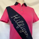 Tommy Hilfiger  Colorblock Womens Polo Top Size XS Spellout Short Sleeve Bias Photo 2