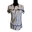 Earthbound  Trading Co Womens Tee Size Small Blue Tie Dye Shirt T-Shirt Top Photo 3